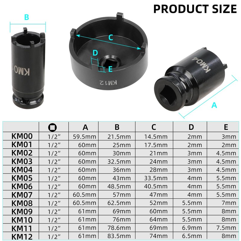 13pc Spindle Nuts Socket Kit Ball Joints Axle Locknut Remove