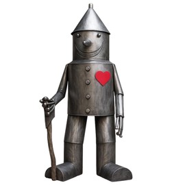 QhgPnt Tin Man, Metal Garden Ornaments, Rustic Heart Axe Soldier Statue for Outdoor Decor, Whimsical Patio Focal Point, Collectible Garden Art, 1 Piece
