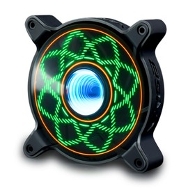 120mm RGB Case PC Fans Cooler Fan with Max 1650 RPM Low Noise Cooling Fan Blade LED Lighting Glows Dynamic Multi-Graph Cycle 1 Pack