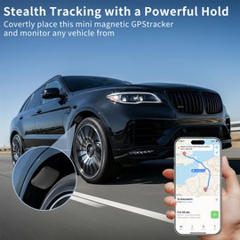 GPS Tracker for Vehicles, Works with Android & iOS Apple Find My, No Monthly Fee or Subscription, Hidden Magnetic Car Tracking Device, Mini Smart Tags Finder for Kids, Pets, Dogs, Keys, Luggage