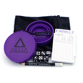 Delta Dynamic Products Farkle - Pocket Travel Dice Game with Folding Shaker Cup & Deluxe Storage Bag. UK-Made.