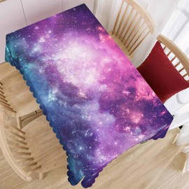 Beabes Decorative Rectangle Tablecloth 52"X70" Galaxy Space, Cosmic Universe Nebula Stars Galaxy Wrinkle Free Table Cover Picnic Table Cloths for Parties Weddings Kitchen Tablecloth