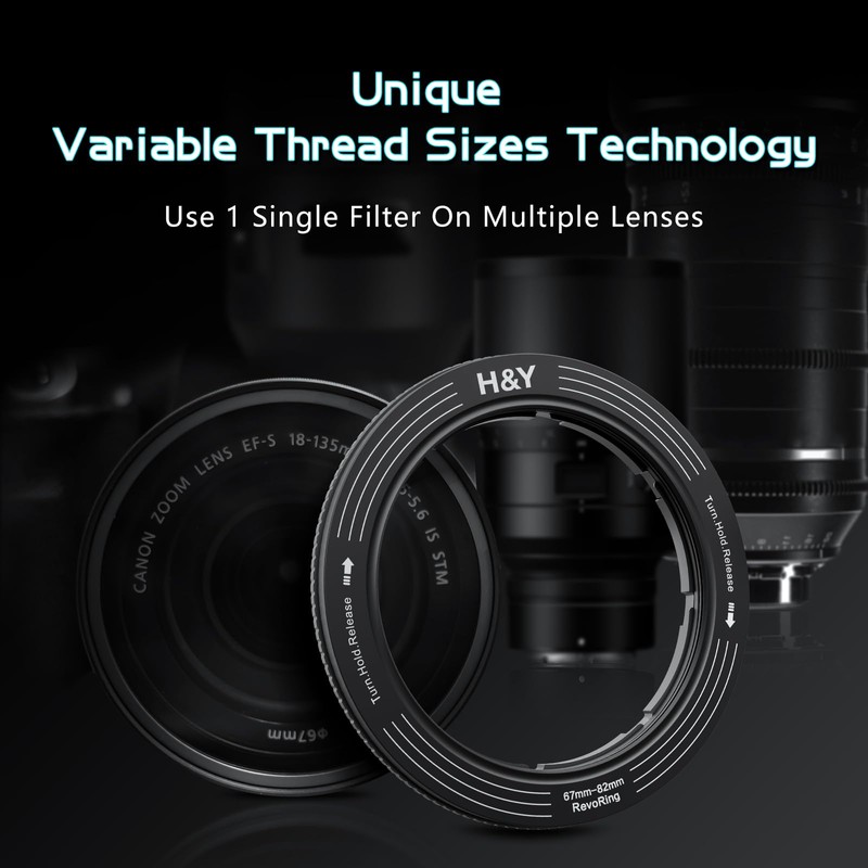 H&Y Step Up Rings for Filters Adapter Variable Step Up