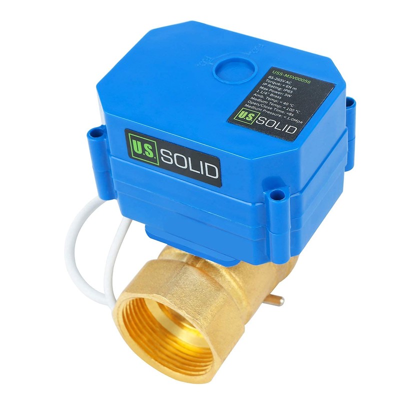 U.S. Solid 1 1/4 Inch Motor Ball Valve Brass 2