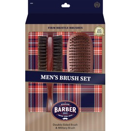WavEnforcer Barber Series Double-Sided Fade & Military Boar Brush Set