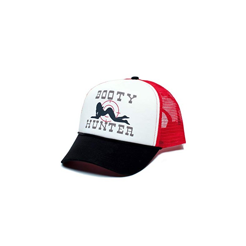Booty Hunter Unisex-Adult Curved Bill One-Size Truckers Hat Red/White/Black
