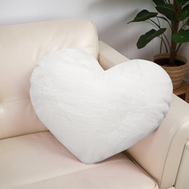 Yuragim Heart Cushion, Cuddly Cushion, 46 x 36 cm, Heart Pillow, Heart-Shaped Plush Cushion, Aesthetic Fluffy Decorative Cushion, Cute Cushion, Heart Pillow for Children's Room, Sofa Decoration
