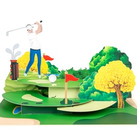 CNLITIHEKA Golf Father's Day Card, Birthday Pop Up Card, Pop Up Retirement Card, Anniversary Card For Men Dad Husband Golfers.