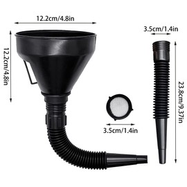 Large Car Funnel for Petrol 2pcs Flexible Plastic Fuel Funnels Car for Multifunctional Funnel with Filter and Wide Mouth for Motorcycle Car Oil Petrol Gasoline and Household Uses