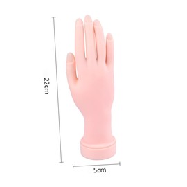 Healvian 2pcs Rubber Nail Art Practice Hand Model for Manicure Training Reusable Lightweight Design Realistic Female Hand for Beginners and Professionals Nail Tips Insertable Tool