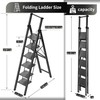 6 Step Ladder, Portable Step Ladder with Handrails, Folding Step