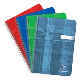 Clairefontaine - Ref 8532C - Wirebound Notebook (50 sheets) - A5 in Size, Squared Ruling, 90gsm Brushed Vellum Paper, Laminated Card Cover - Random Coloir