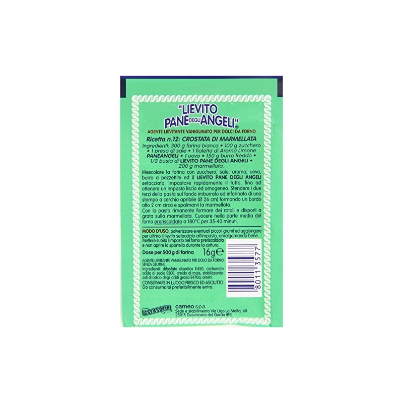 Paneangeli: "Lievito Pane degli Angeli" Vanilla Yeast - 16gr Packages