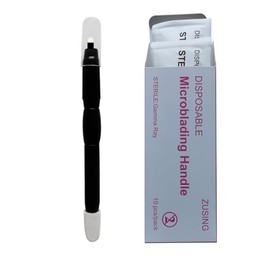 ZUSING Disposable Microblading Pens 18U Needles 0.15mm for Tattooing Eyebrows with Pigment Sponge Microblading Pen Disposable 10 pieces per Box
