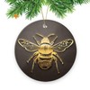 Ornamento de Navidad de cerámica con pedente, abeja dorada 3D