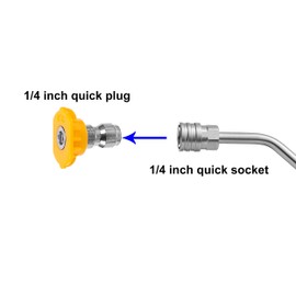 FIXFANS Pressure Washer Wand, 45 Degree Curved High Pressure Power Washer Extension Wand with 5 Spray Nozzles, 1/4 Inch Quick Connect Undercarriage and Gutter Cleaner Attachment, 15 Inch