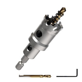 [For Impact Driver] Carbide Stainless Steel Hole Saw [Hexagonal Shaft 0.25 inch (6.35 mm)] Iron, Metal Carpentry Compatible, Drilling, Electric Drill, Screwdriver, Hole Cutter, ShopXJ (1.5 inches (38