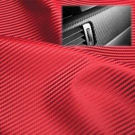 EZAUTO WRAP 24"x54" (2FTx4.5FT) Fabric Carbon Fiber Red 54" Wide Cloth Marine Vinyl Plain Weave Upholstery Automotive Seat Cover