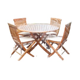 LAMINET Crystal Clear Heavy-Duty Waterproof Plastic Outdoor Furniture Cover - Round Table Cover - 3 Season Protection - Keep Rain, Snow & Debris Off! Premium Protection at Economy Price!