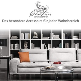 Centaur - Decorative Leather Cushion 40 x 40 cm for Sofa or Bedroom Cognac - Real Leather Cushion Real Leather Sofa Cushion Leather Look