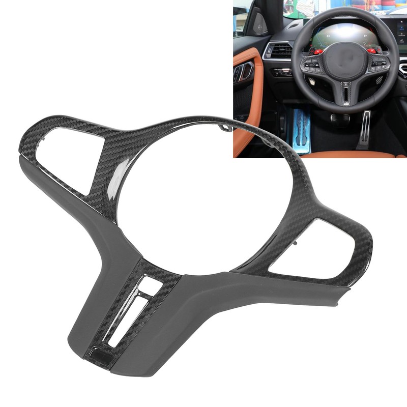 Car Steering Wheel Frame Cover Trim Sticker Decoration Carbon Fiber
