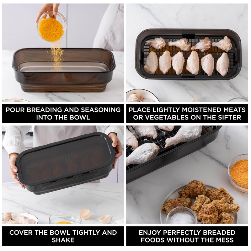 COOK WITH COLOR Collapsible Batter Bowl - Mess Free Breading