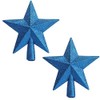 2 Pack Glittered Mini Star Christmas Tree Topper Star Treetop for Small Christmas Tree Ornaments (Blue)