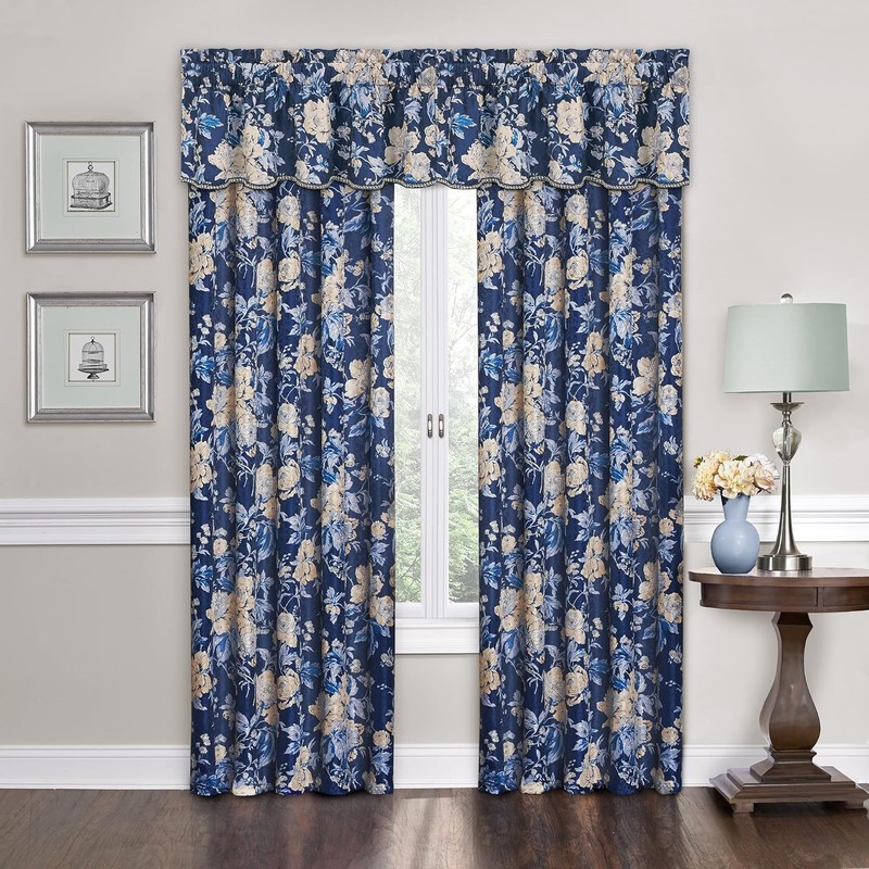 Traditions by Waverly Forever Yours Floral Window Panel, Indigo