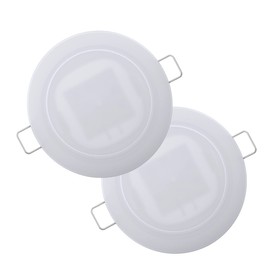 Manufacturers' Select ITC Radiance RV LED Overhead Light Glass Lens with Warm White Light (4.5", Spring Mount - 2 Pack)