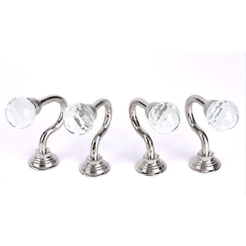 IMIKEYA 4 Pcs Clear Crystal Curtain Rope Holdbacks Wall Mounted