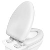 Plexon Soft Cushioned Toilet Seat, Elongated White, Slow-Close Lid &