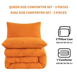 PY HOME & SPORTS 2 Pieces Bedding Duvet Cover Set, Pinch Pleated Twin Duvet Cover, Pintuck Comforter Quilt Cover with 1 Pillow Shams-Caramel