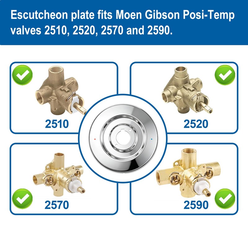 T2901CH Escutcheon Plate Replacement for Moen Shower Trim Kit