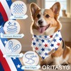 Oritasy Checkered 4th of July Dog Bandanas, 2-Pack Triangle Reversible