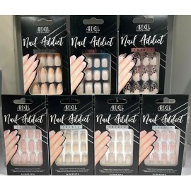 Ardell Nail Addict Artificial Nail Set FRENCH, 28 Nails - CHOOSE STYLE! - Nude French