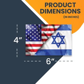 Magnet Me Up American and Israeli Flag Magnet Decal, 4x6 Inches, 5 Pack, Blue and White, Heavy Duty Automotive Magnet for Car, Truck, SUV, Support and Stand with Israel