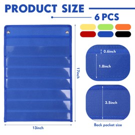 Leinuosen 6 Pcs Magnetic Pocket Chart for Classroom with 60 Dry Erase Cards Toddler Schedule Chart Daily Schedule Pocket Chart Classroom Pocket Chart for Kids Teacher Learning Supplies (Bright Color)