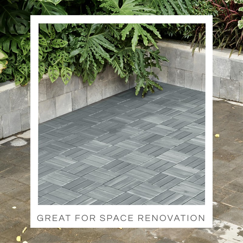 THYOI Deck Tiles, Patio Flooring - Outdoor Waterproof Acacia Wood