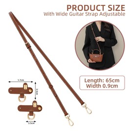 Shoulder Strap for Longchamp Women's Bag, Leather Shoulder Strap for Mini Bags, Leather Straps for Longchamp, Adjustable Shoulder Strap for Bags, Mini Bag Straps, Cognac