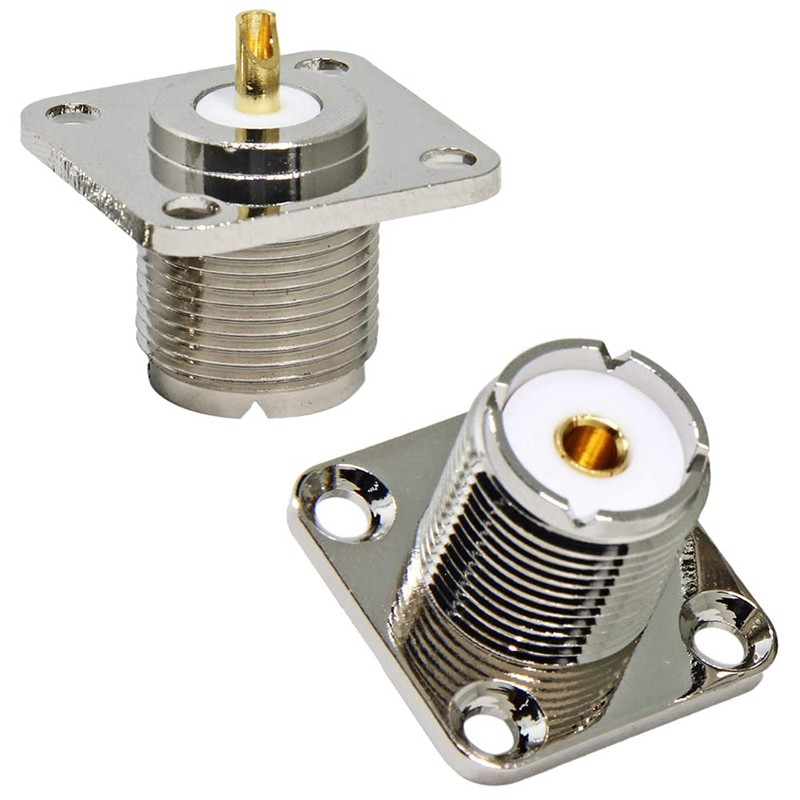Greluma UHF Panel Mount, Socket SO239 Chassis Mounting 4-Hole Jack