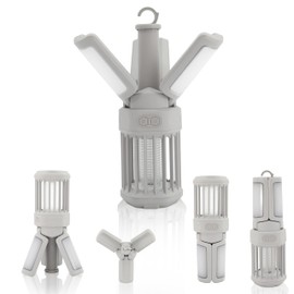 GREEN MORE Portable Camping Lantern, 4 Light Modes Camping Lights Lightweight, Waterproof, for Indoor Outdoor Home Emergency Light Power Outages Hiking Hurricane, Grey