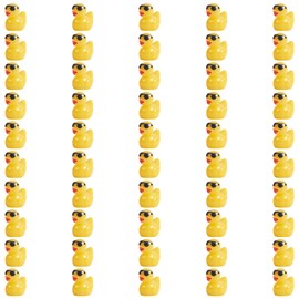 WEWAYSMILE 50 Pcs Animal Resin Figurines - Mini Resin Ducks & Cute Ducks Miniature Figurines for Moss Landscape DIY Ornament Accessories (Indoor/Outdoor)