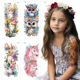 Joyfulglam Temporary Tattoo Sleeves For Kids Full & Half Arm Fake Tattoo Stickers Boys Girls Birthday Party Favors Bag Fillers