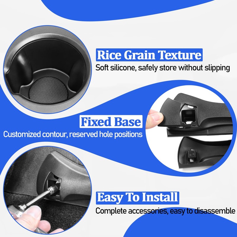 qbvk Removable Rear Cup Holder for Ford Bronco 2021 2022