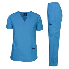 Dagacci Scrubs - Conjunto médico de uniforme médico para hombre, Turquesa, Medium