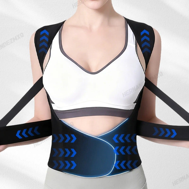 2pzs Chaleco Corrector Postura Ortopédico Faja Lumbar Unisex