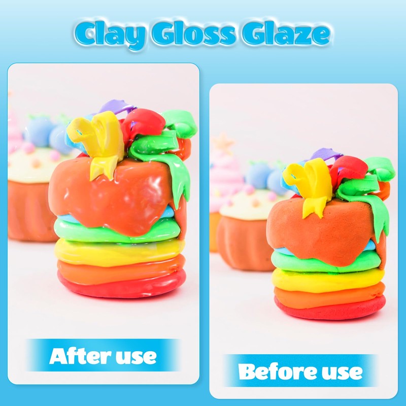 CALPALMY (2-Pack) 100ml Gloss Glaze Varnish Kit for Air Dry