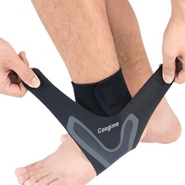 Coogime Pack of 2 Plantar Fasciitis Foot Wraps, Ankle Brace Football, Flexible Ankle Brace, Plantar Fasciitis Bandage, Plantar Fasciitis Bandage, Breathable Ankle Brace (Grey, L (EU 42-45))