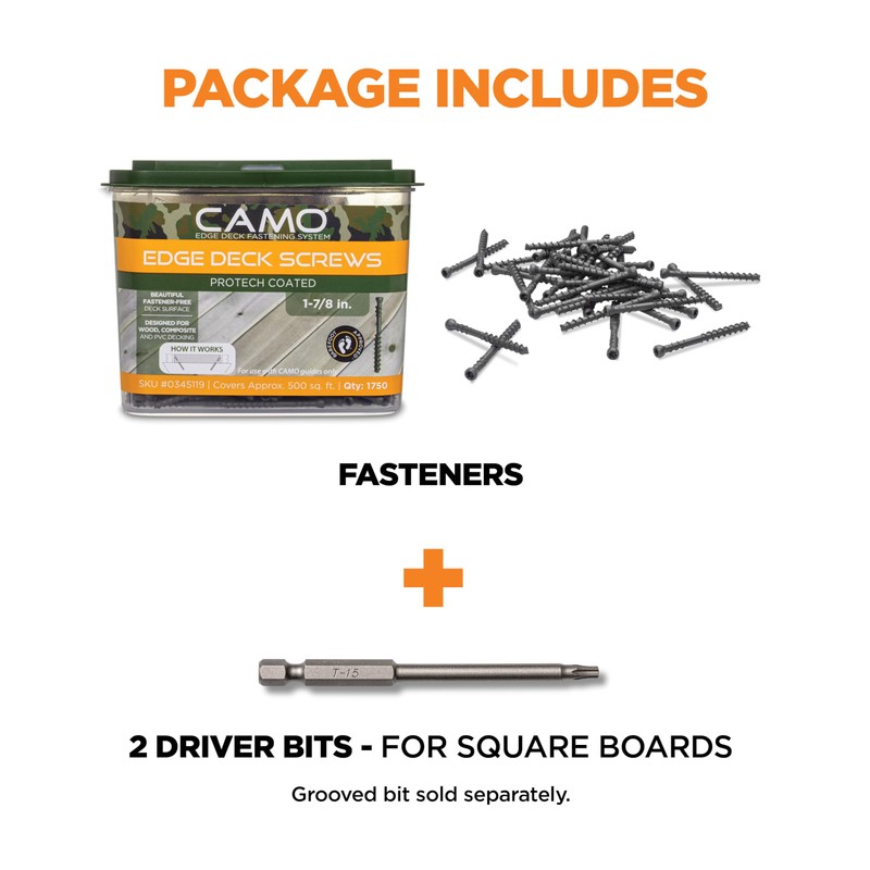 CAMO Edge Deck Screws, Hidden Fastening, 1-7/8", ProTech Coated (700