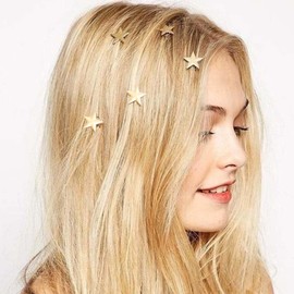 BARTOSI Star Hair Clips Gold Stars Hair Pins Cute Braid Hair Accessories for Women and Girls (Pack of 5)